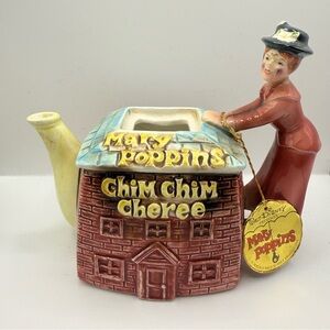 VTG 1964 Disney Mary Poppins Tea Kettle Music Box Chim Chim Cheree MISSING LID